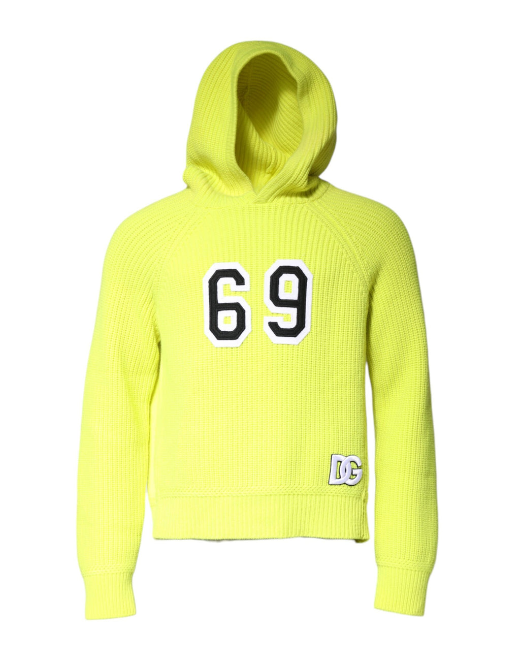 Pull à capuche homme Dolce & Gabbana vert 69 en maille, sweat-shirt confortable avec logo et détails élégants.
