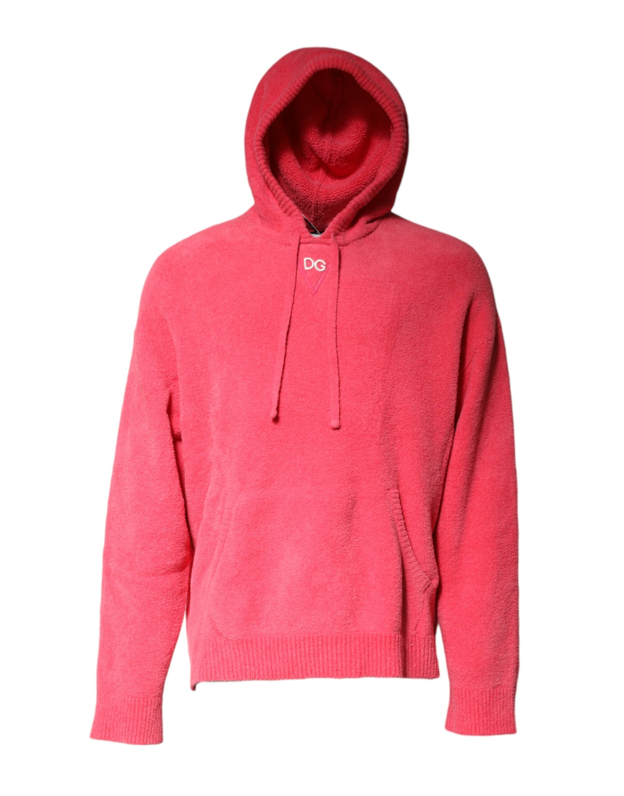 Pull à capuche en coton rouge Dolce & Gabbana pour homme, sweat-shirt en maille confortable et élégant.