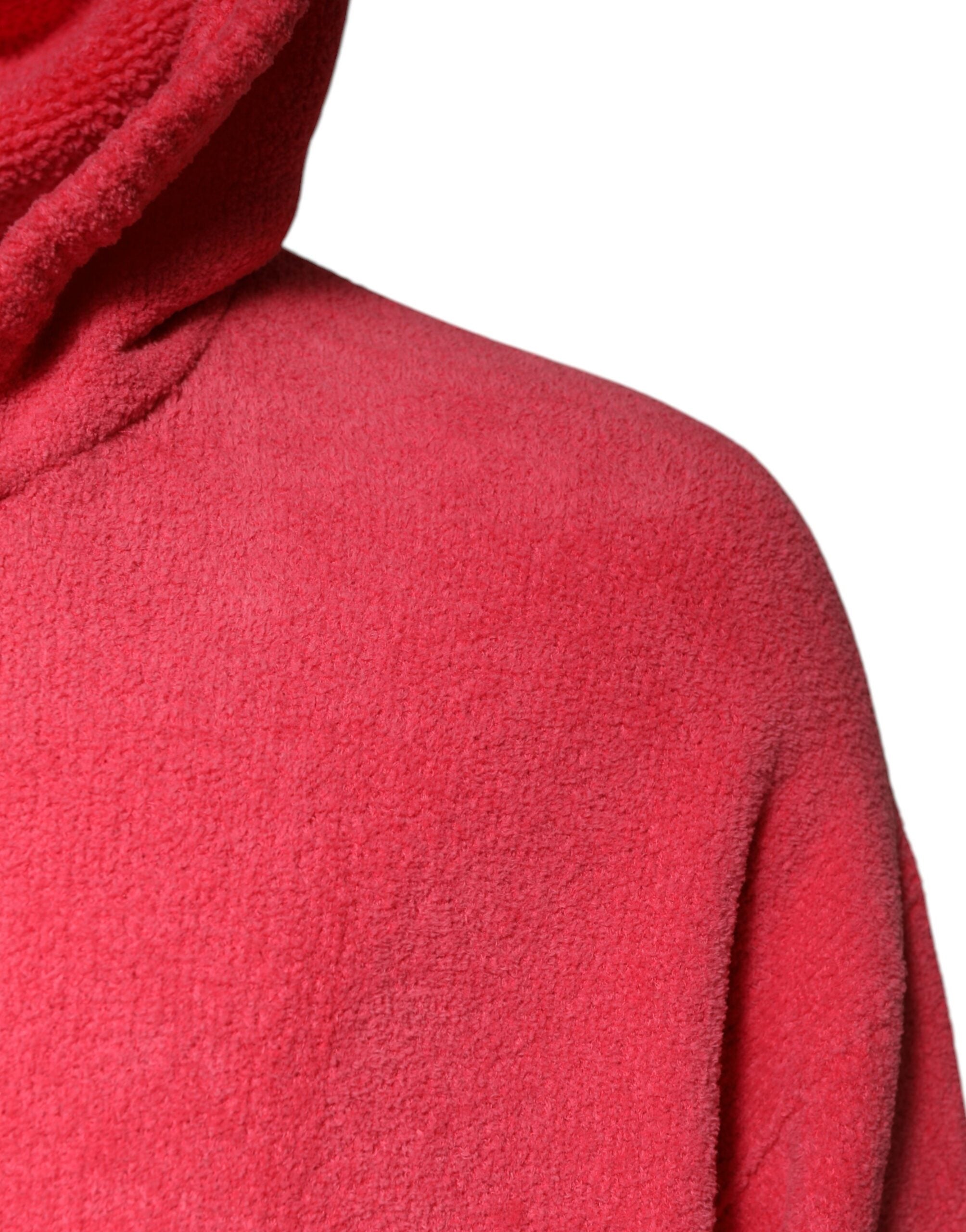 Pull à capuche en coton rouge Dolce & Gabbana pour homme, pull-over tricoté avec détails élégants.