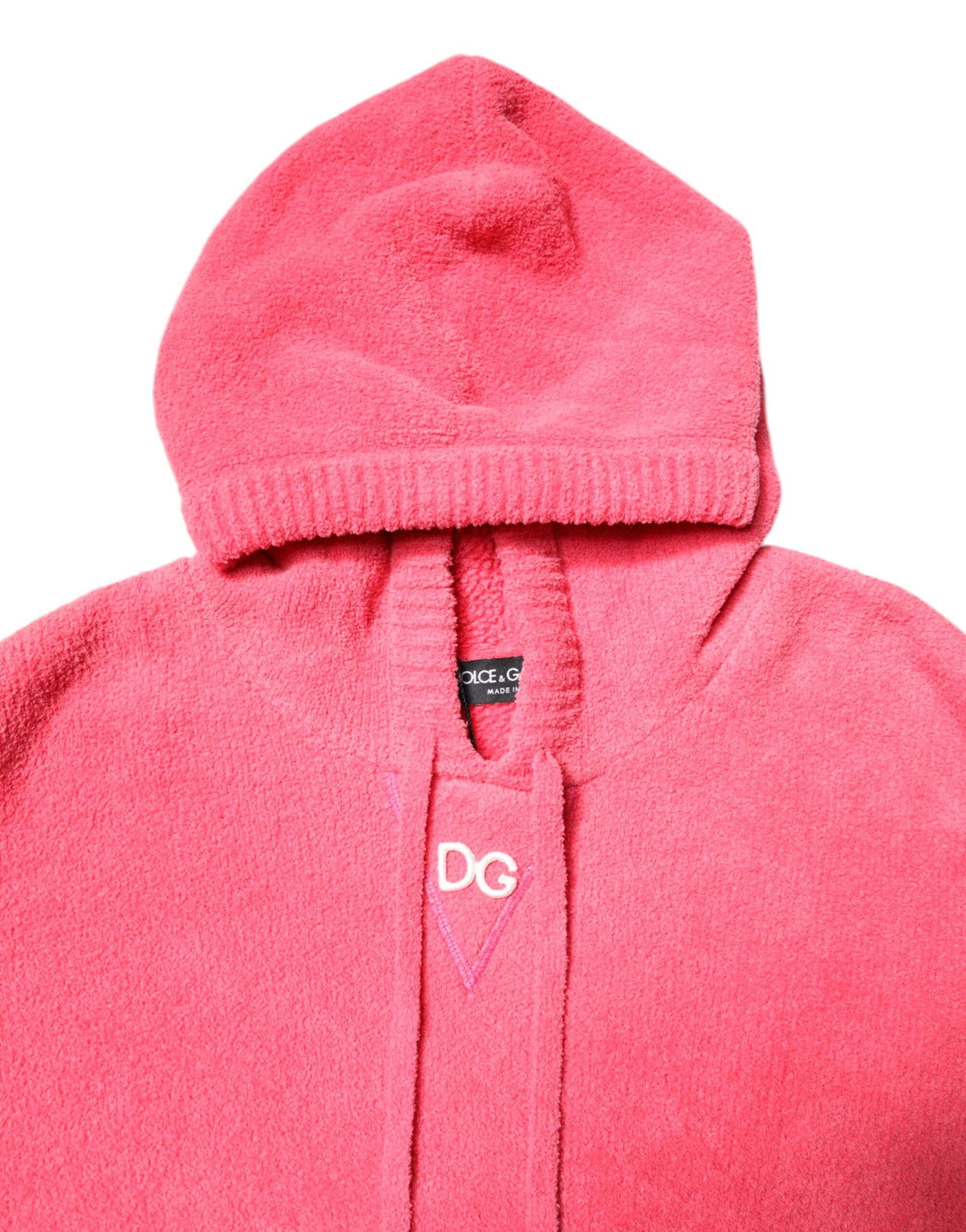 Pull à capuche en coton rouge Dolce & Gabbana pour homme, pull-over tricoté avec logo de la marque visible.