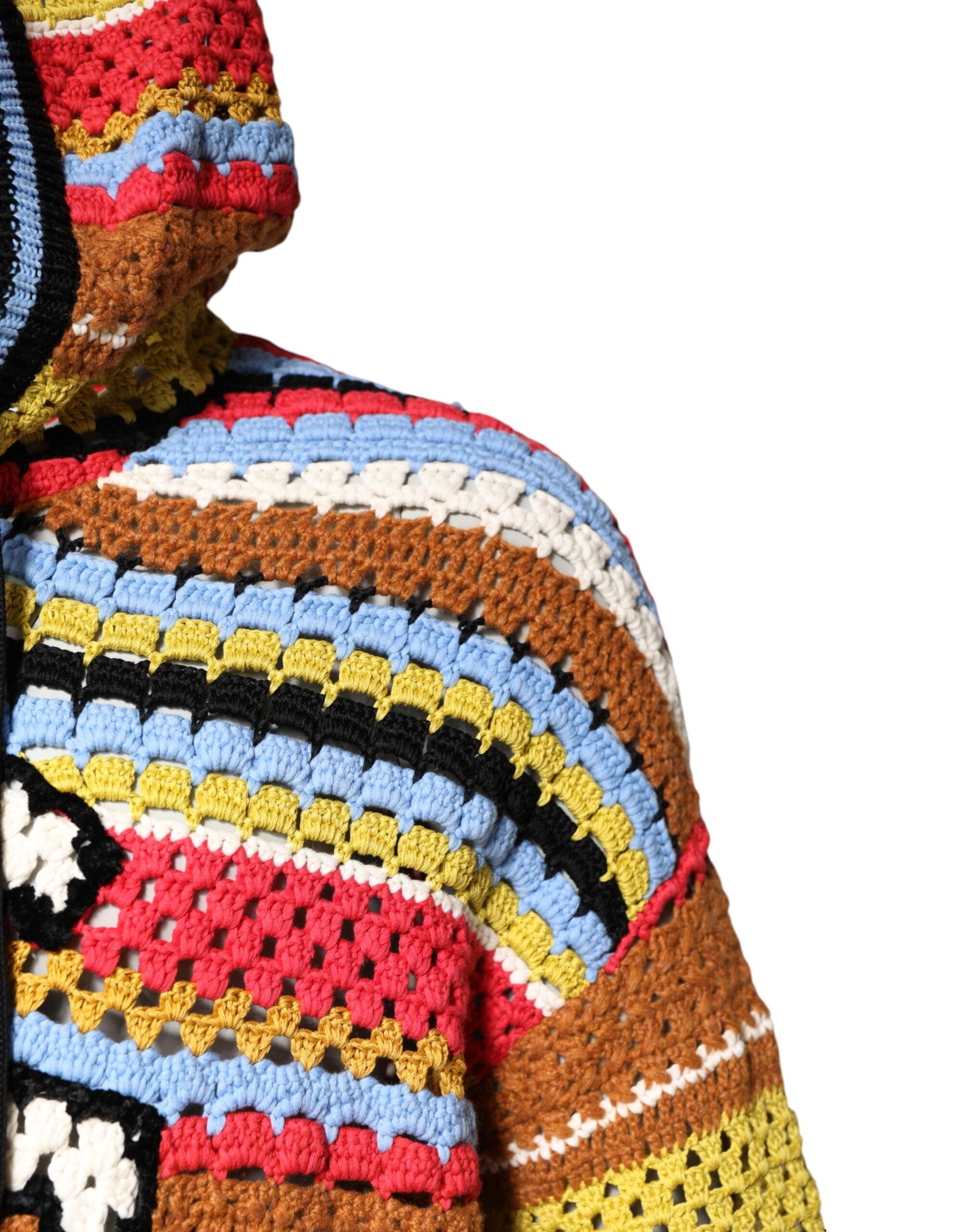 Pull à capuche en coton multicolore Dolce & Gabbana, pull-over élégant avec motif coloré et design moderne.