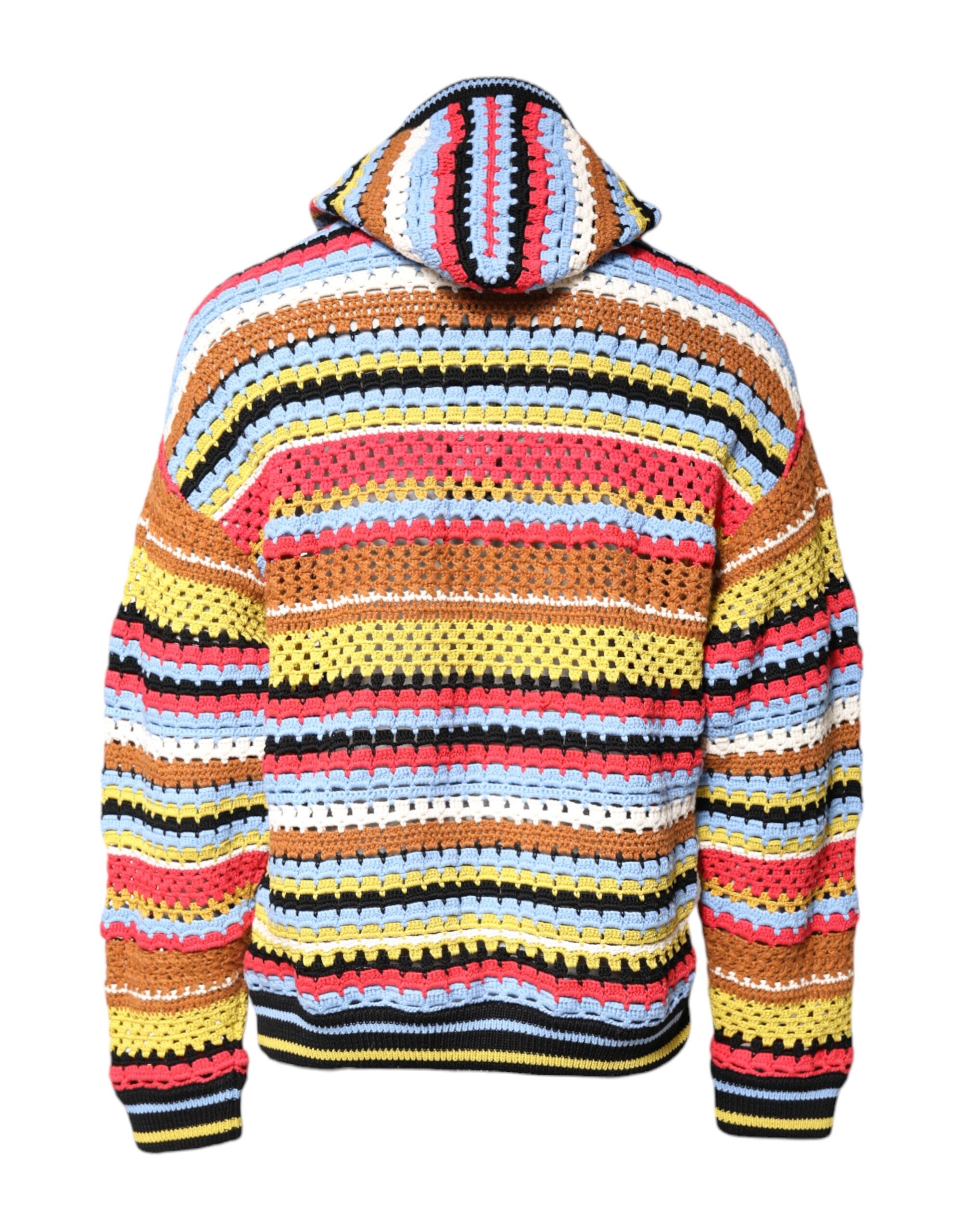 Pull à capuche en coton multicolore Dolce & Gabbana, sweat-shirt décontracté avec logo et design coloré.
