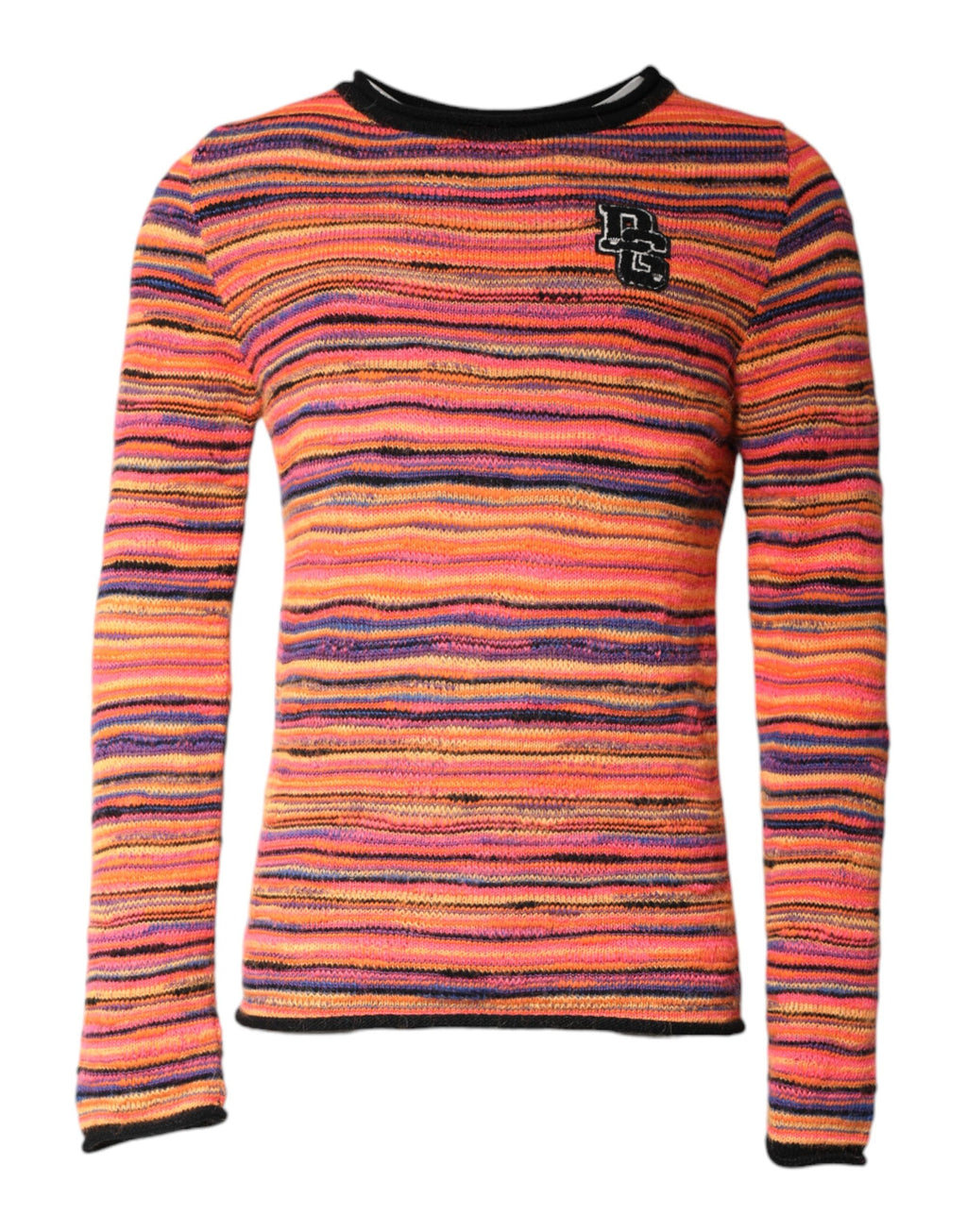 Pull en laine multicolore Dolce & Gabbana DGLogo, pull-over à manches longues avec motifs colorés et logo emblématique.