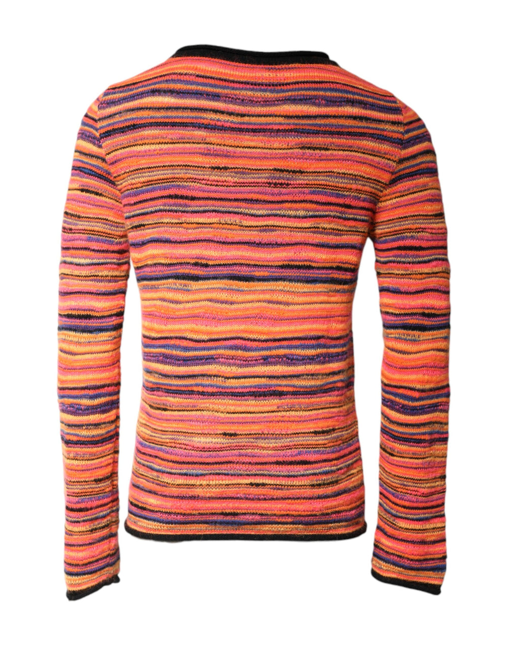 Pull en laine multicolore Dolce & Gabbana DGLogo, pull-over à motif coloré et logo emblématique, vue de face.