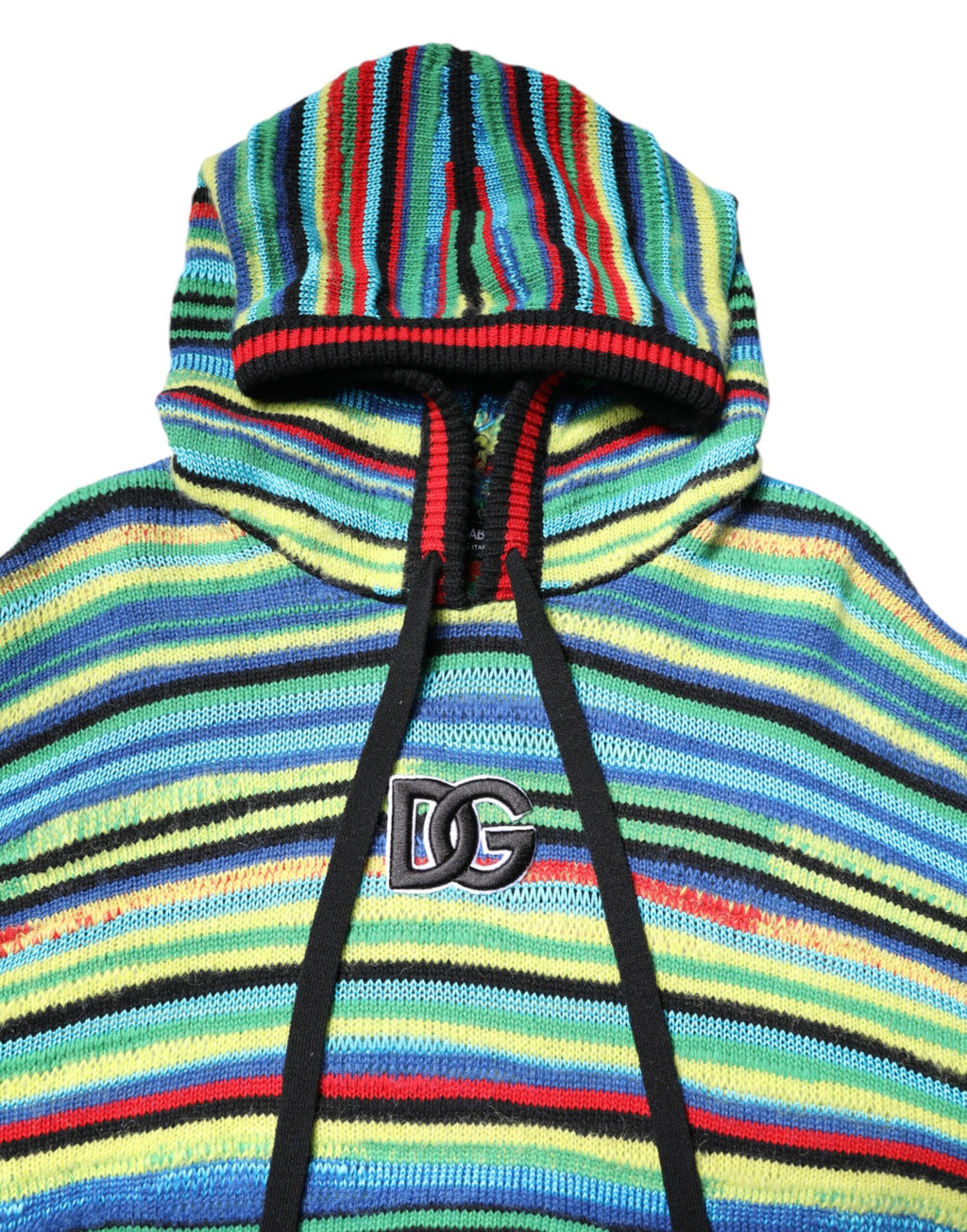 Pull à capuche en coton multicolore Dolce & Gabbana, pull-over confortable avec logo et design coloré.