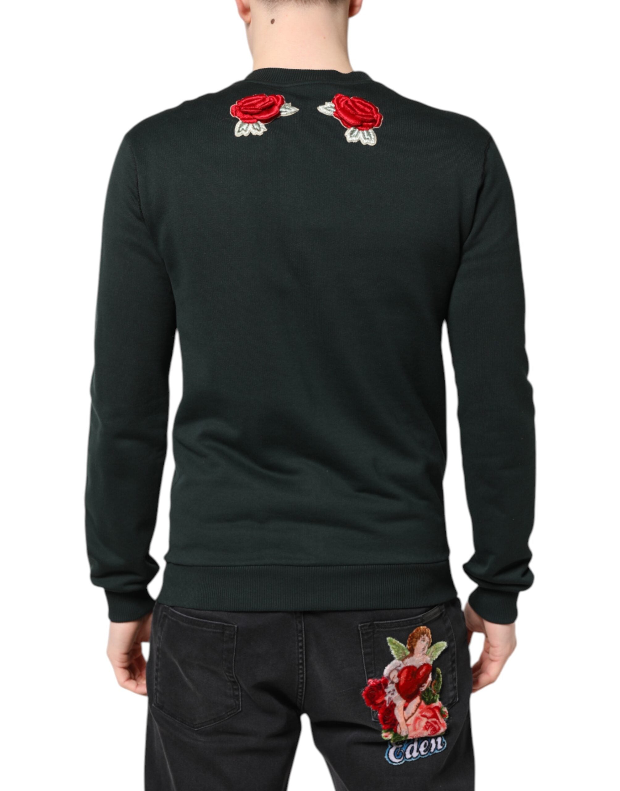 Pull en maille Dolce & Gabbana noir orné de sequins et embellissements, style élégant et sophistiqué.
