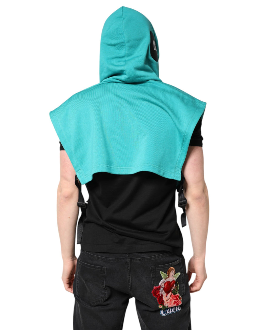 Gilet sport en coton vert pour homme de Dolce & Gabbana avec capuche et coupe décontractée.