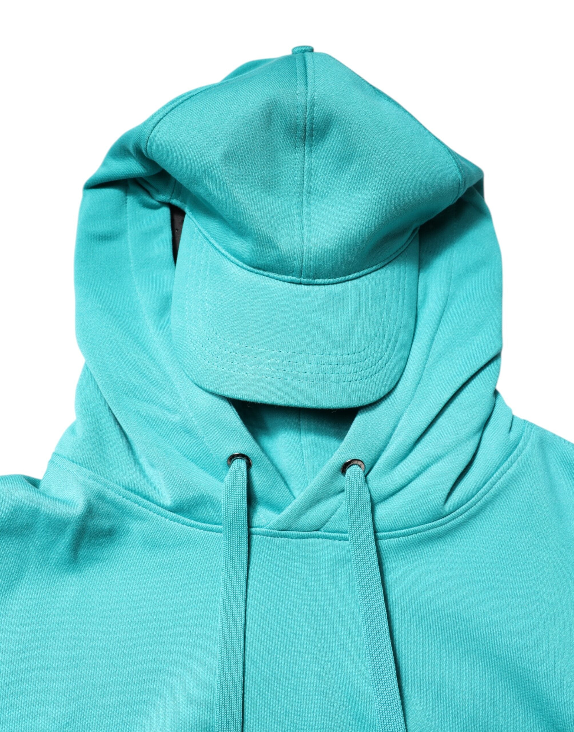 Gilet homme Dolce & Gabbana en coton vert avec capuche, vêtement de sport, style décontracté et confortable.