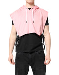 Gilet homme Dolce & Gabbana en coton rose avec capuche, vêtement de sport décontracté et confortable.