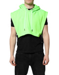 Veste sport en polyester vert Dolce & Gabbana avec capuche, style décontracté et détails modernes.