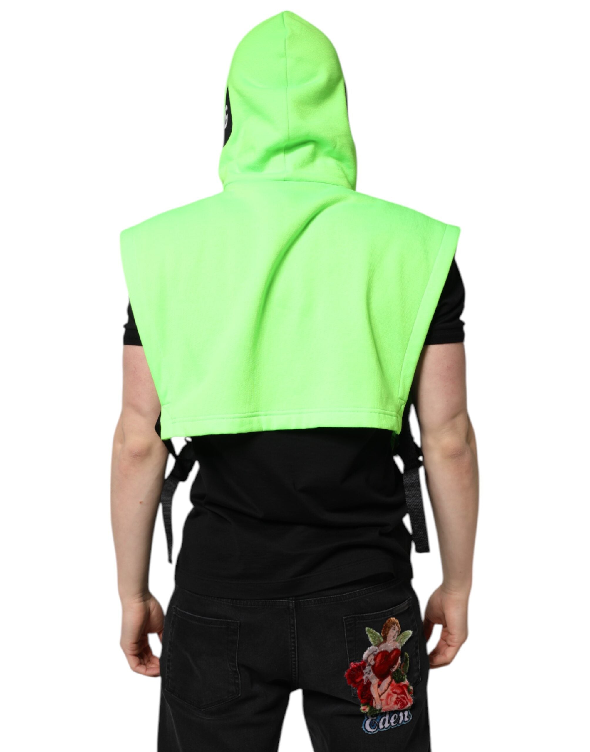 Gilet à capuche en polyester vert de Dolce & Gabbana, sweat-shirt sportif pour femme, style décontracté et moderne.