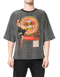 T-shirt à manches courtes Dolce & Gabbana avec imprimé graphique noir et blanc, tissu léger et coupe moderne.