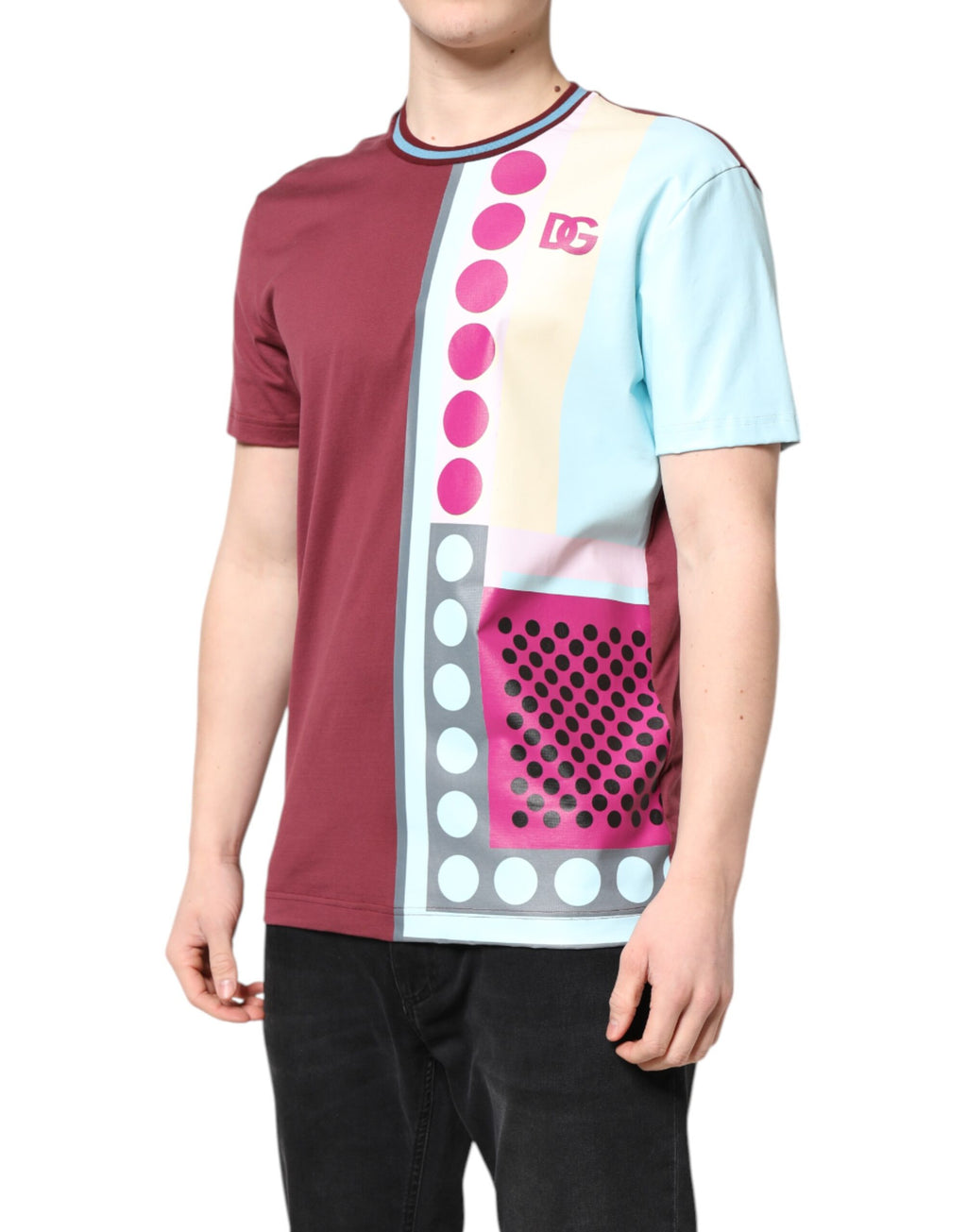 T-shirt Dolce & Gabbana à manches courtes multicolores avec logo imprimé, style tendance et design coloré.