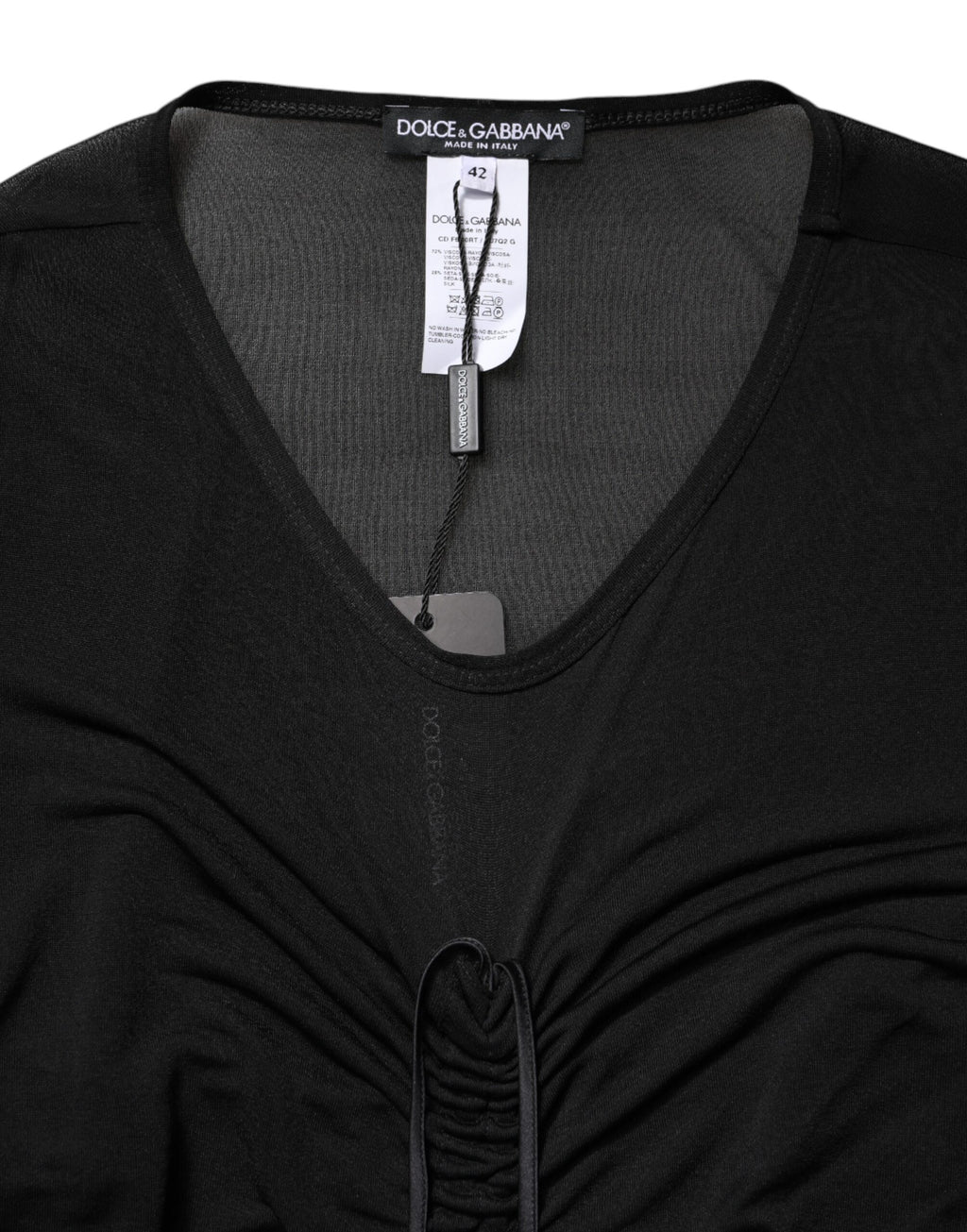 Robe moulante noire Dolce & Gabbana en mesh, longue et élégante avec finitions en trim en mesh.
