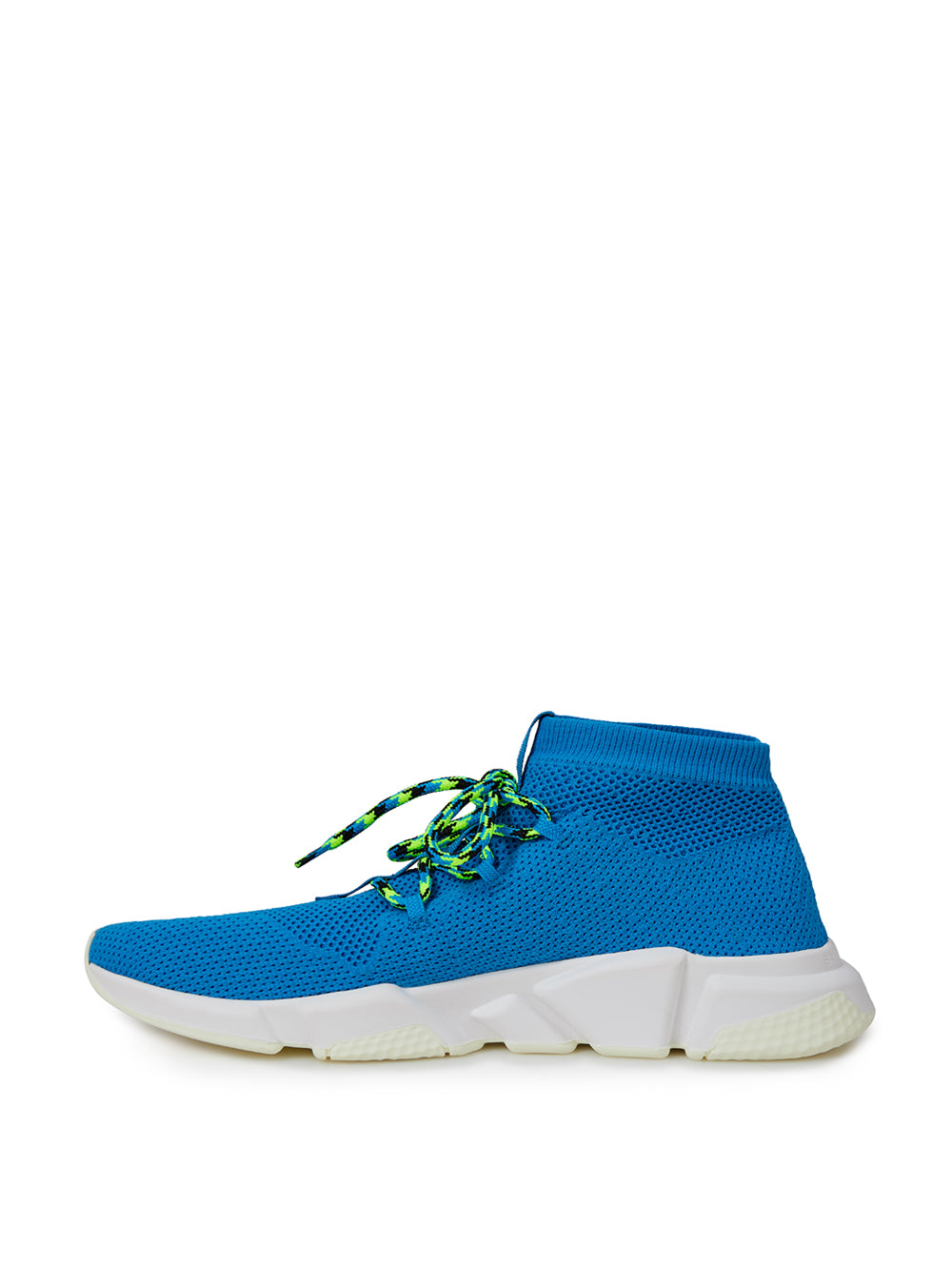 Chaussures de sport Balenciaga en coton bleu avec semelles épaisses et design moderne, vues de face.