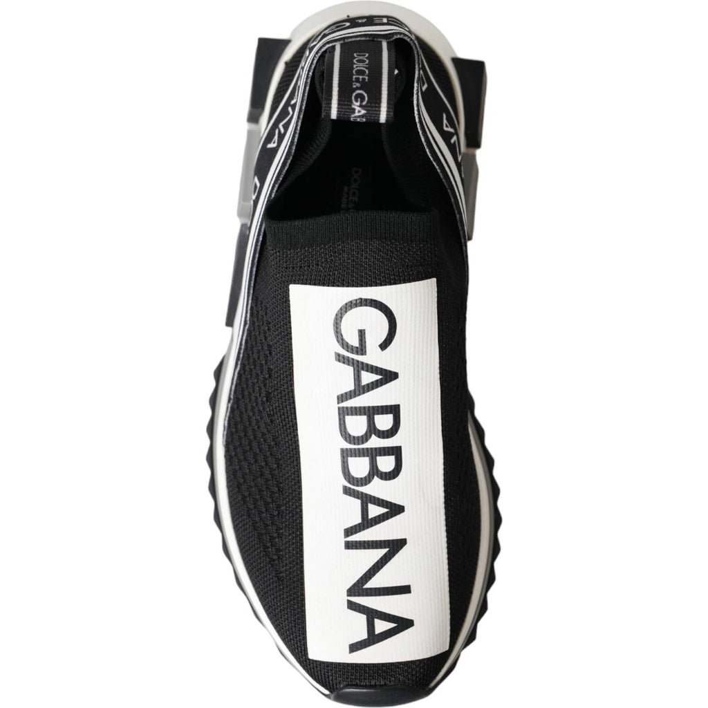 Chaussures slip-on Sorrento en noir et blanc de Dolce & Gabbana, baskets élégantes pour homme.