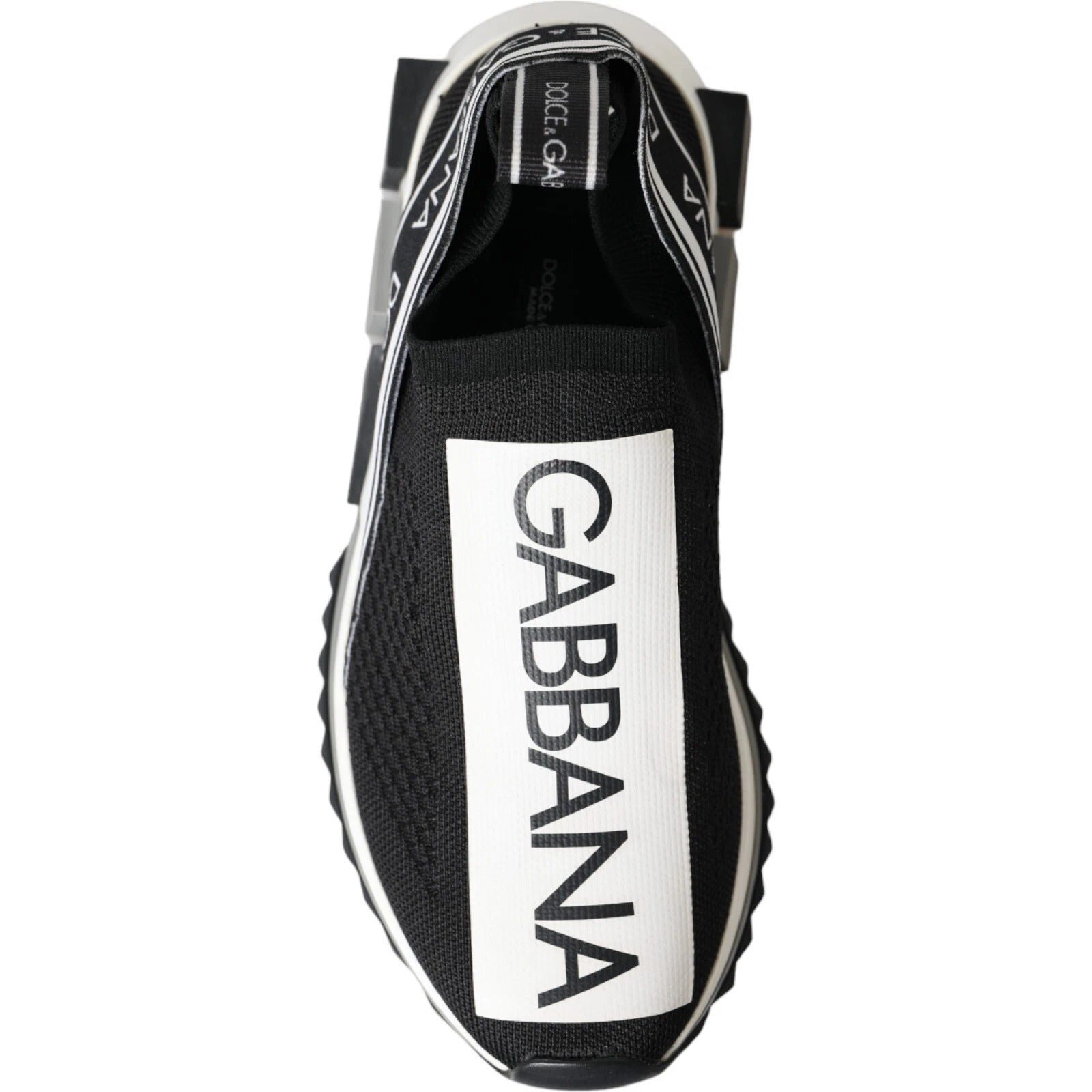 Chaussures slip-on Sorrento en noir et blanc de Dolce & Gabbana, baskets élégantes pour homme.
