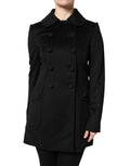 Veste blazer Sartoria Italiano en laine noire de Dolce & Gabbana, style élégant et classique, détail de couture soignée visible.