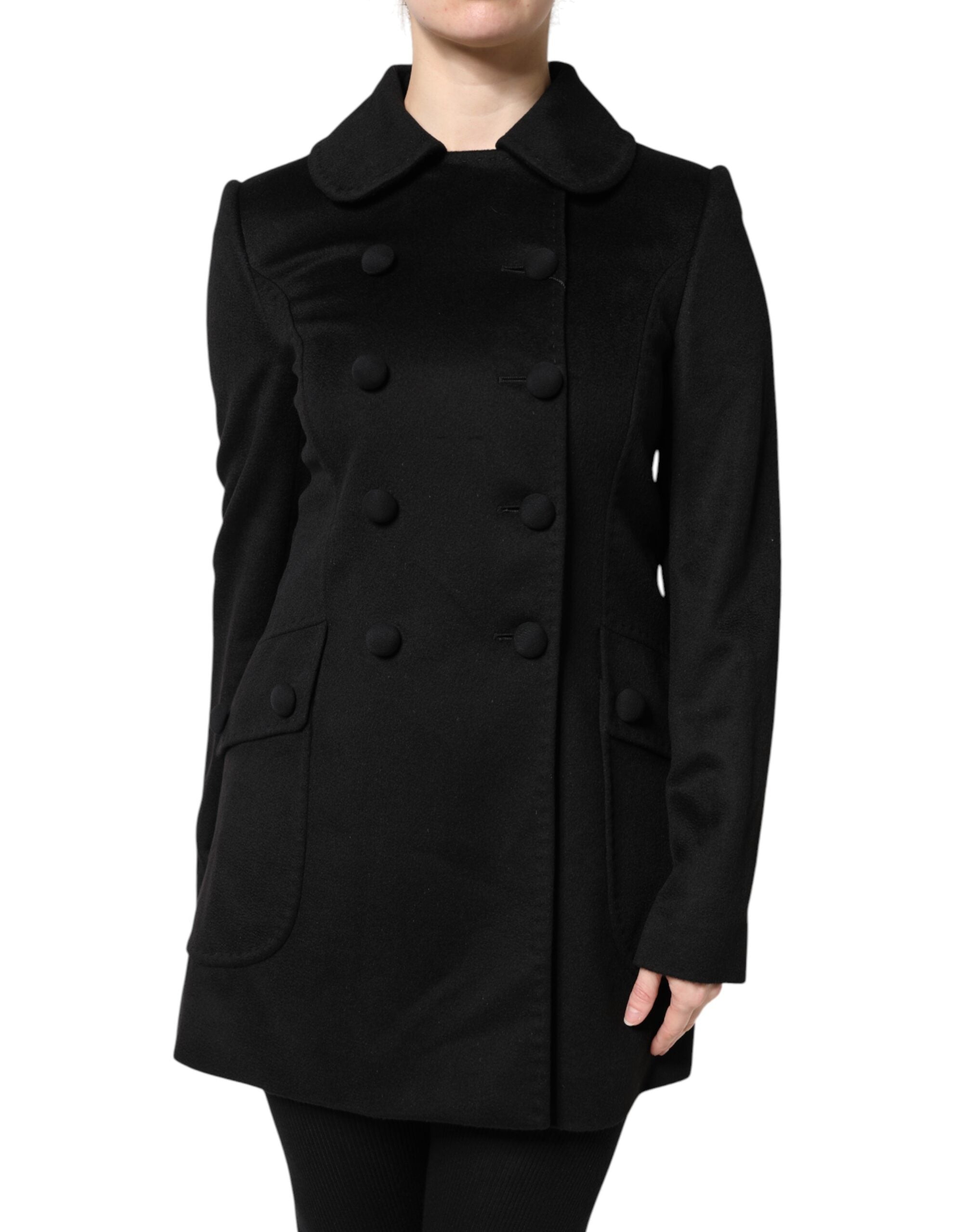 Veste blazer Sartoria Italiano en laine noire de Dolce & Gabbana, style élégant et classique, détail de couture soignée visible.