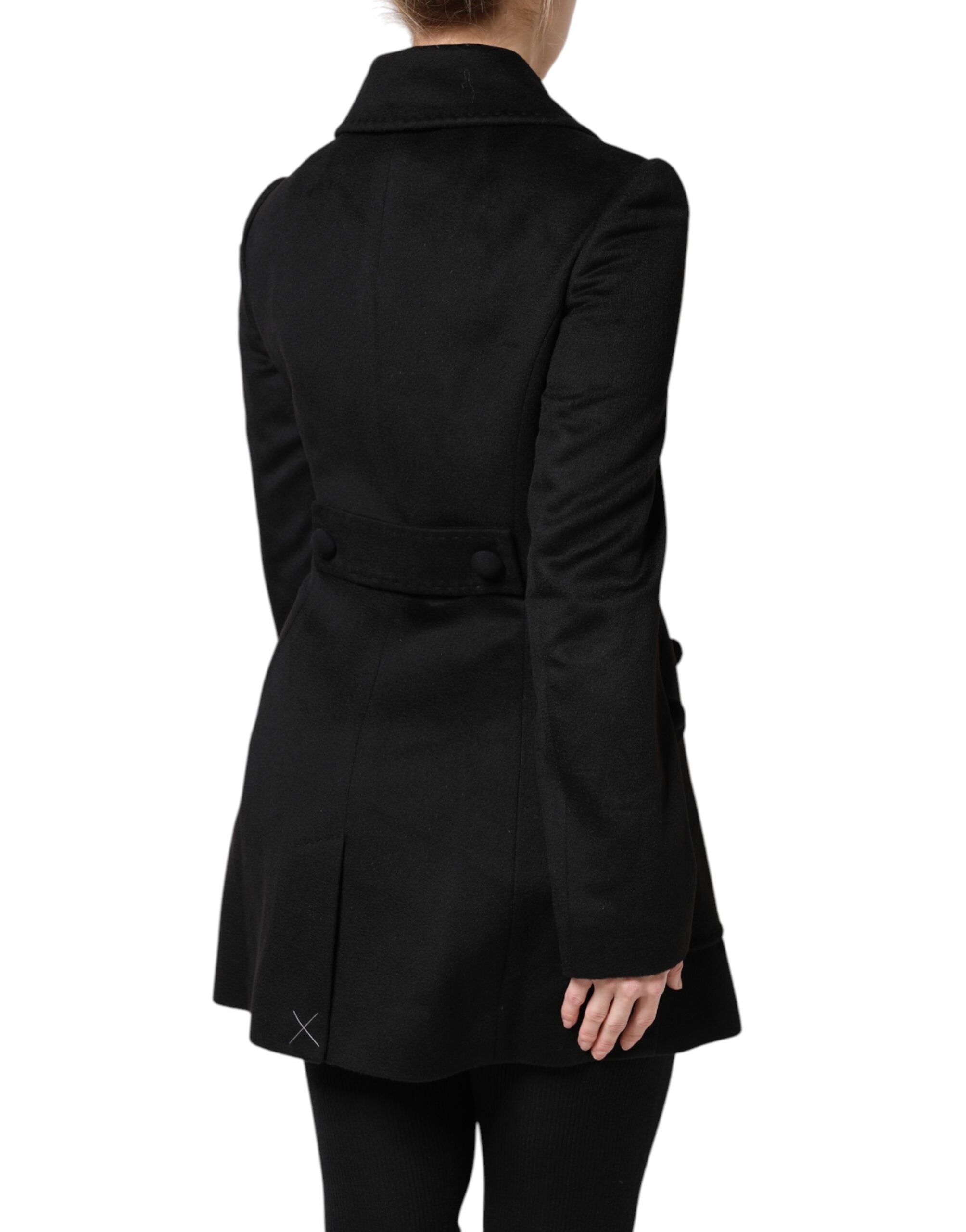 Veste blazer en laine noire Dolce & Gabbana Sartoria Italiano, élégante et sophistiquée, visible avec détails de couture raffinés.