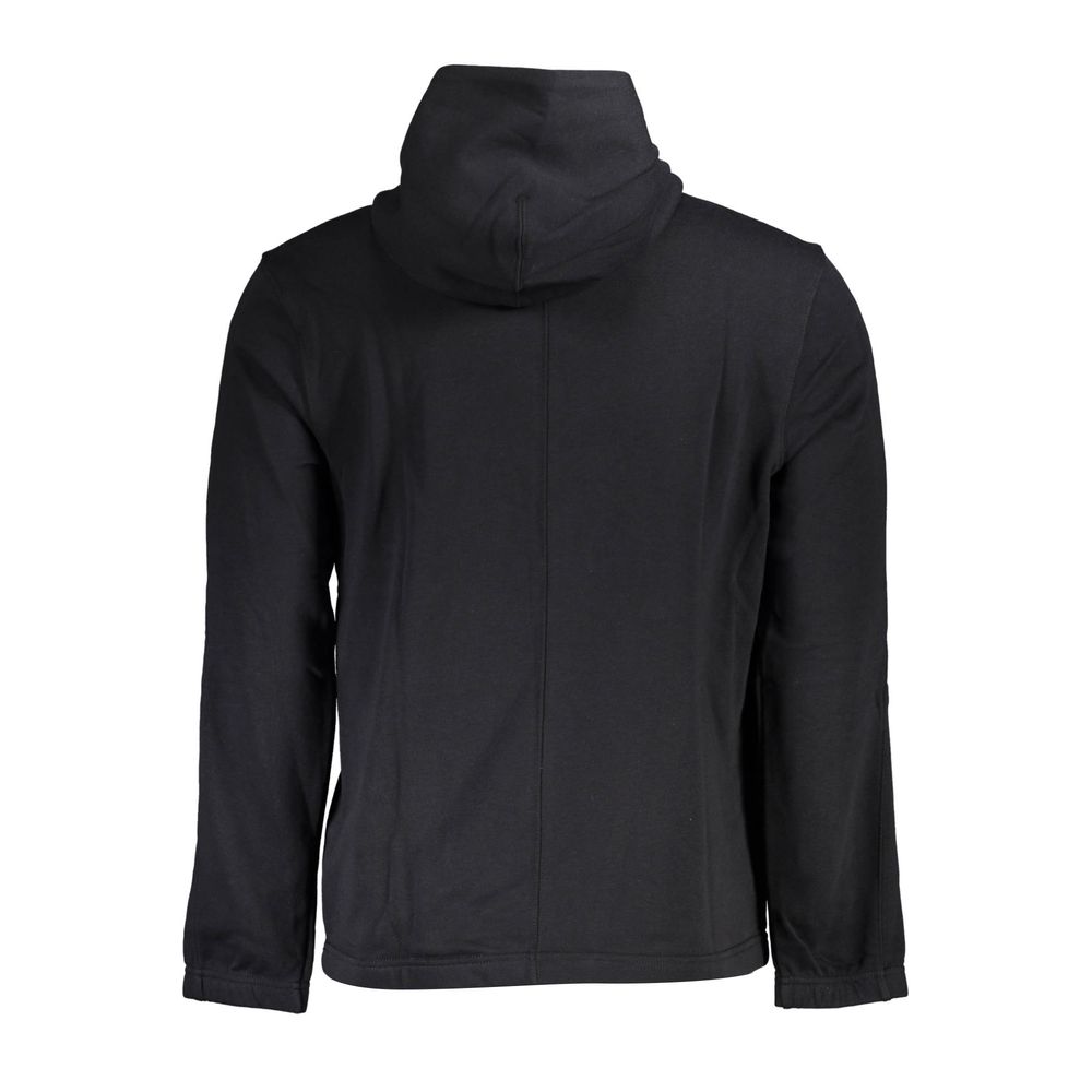 Sweatshirt noir en coton pour hommes de la marque Calvin Klein, logo discret sur la poitrine, intérieur doux et confortable.