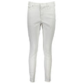 Jeans pour femmes Tommy Hilfiger en coton blanc, coupe classique, visibles sur l'image.