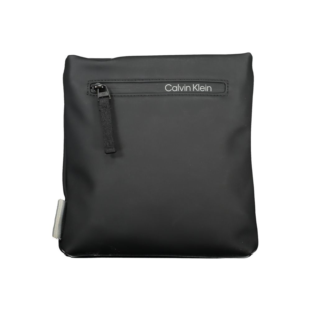 Sacoche pour homme Calvin Klein en polyester noir, avec bandoulière et design élégant.