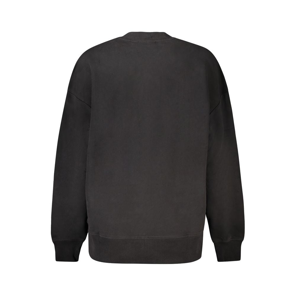 Pull pour femmes en coton noir de la marque Calvin Klein, doux et confortable, avec un design épuré.