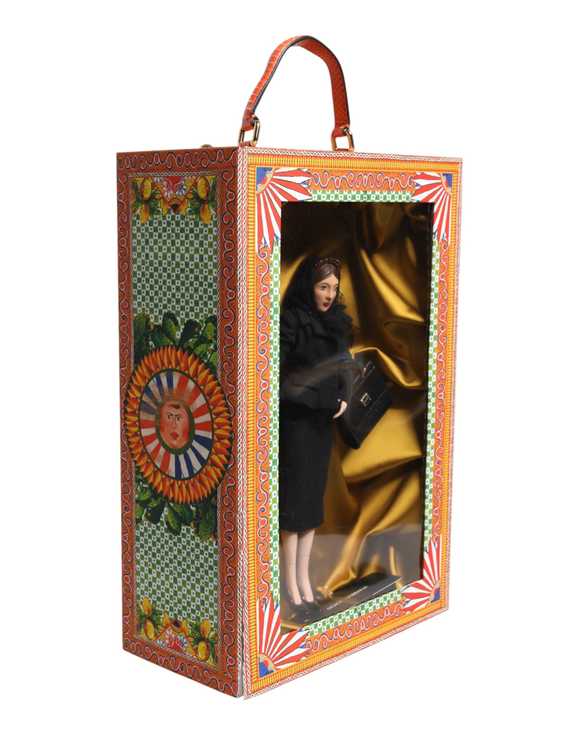 Dolce & Gabbana Black Dress Ceramic Porcelain Fashion Leather Sicily Dolls