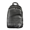 Sac à dos noir en polyester pour homme de la marque Calvin Klein, avec plusieurs compartiments et design élégant.
