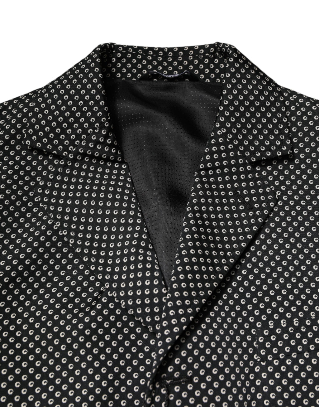 Blazer homme Dolce & Gabbana noir et blanc à motif élégant, veste de costume masculine sophistiquée, image de la veste.