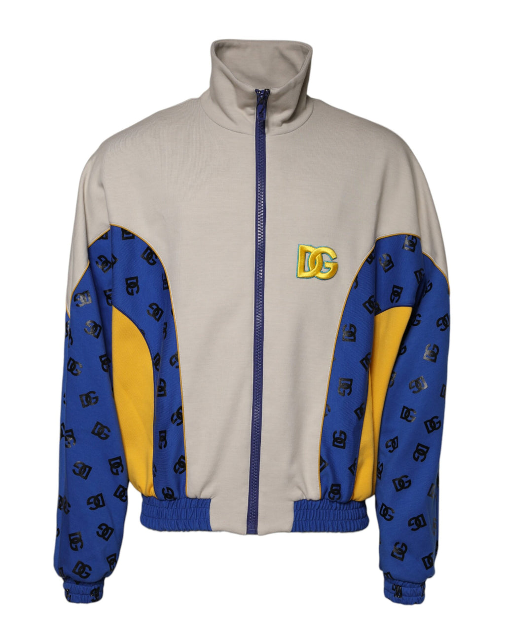 Veste bomber Dolce & Gabbana en polyester multicolore avec zip complet, style moderne et vibrant.