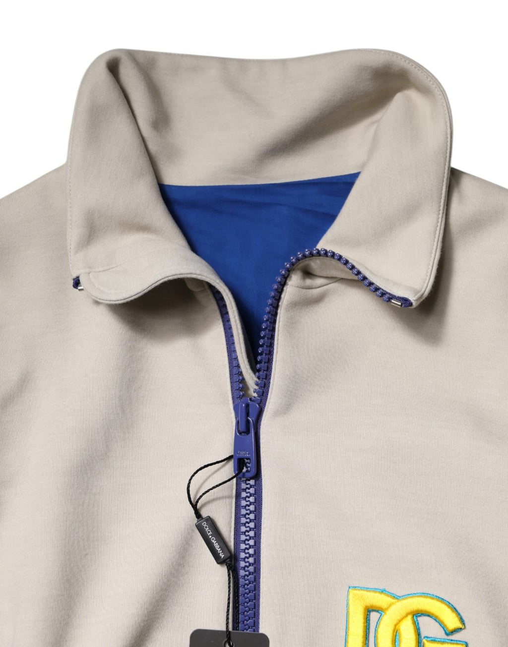 Veste bomber Dolce & Gabbana en polyester multicolore avec fermeture éclair complète, style moderne et élégant.
