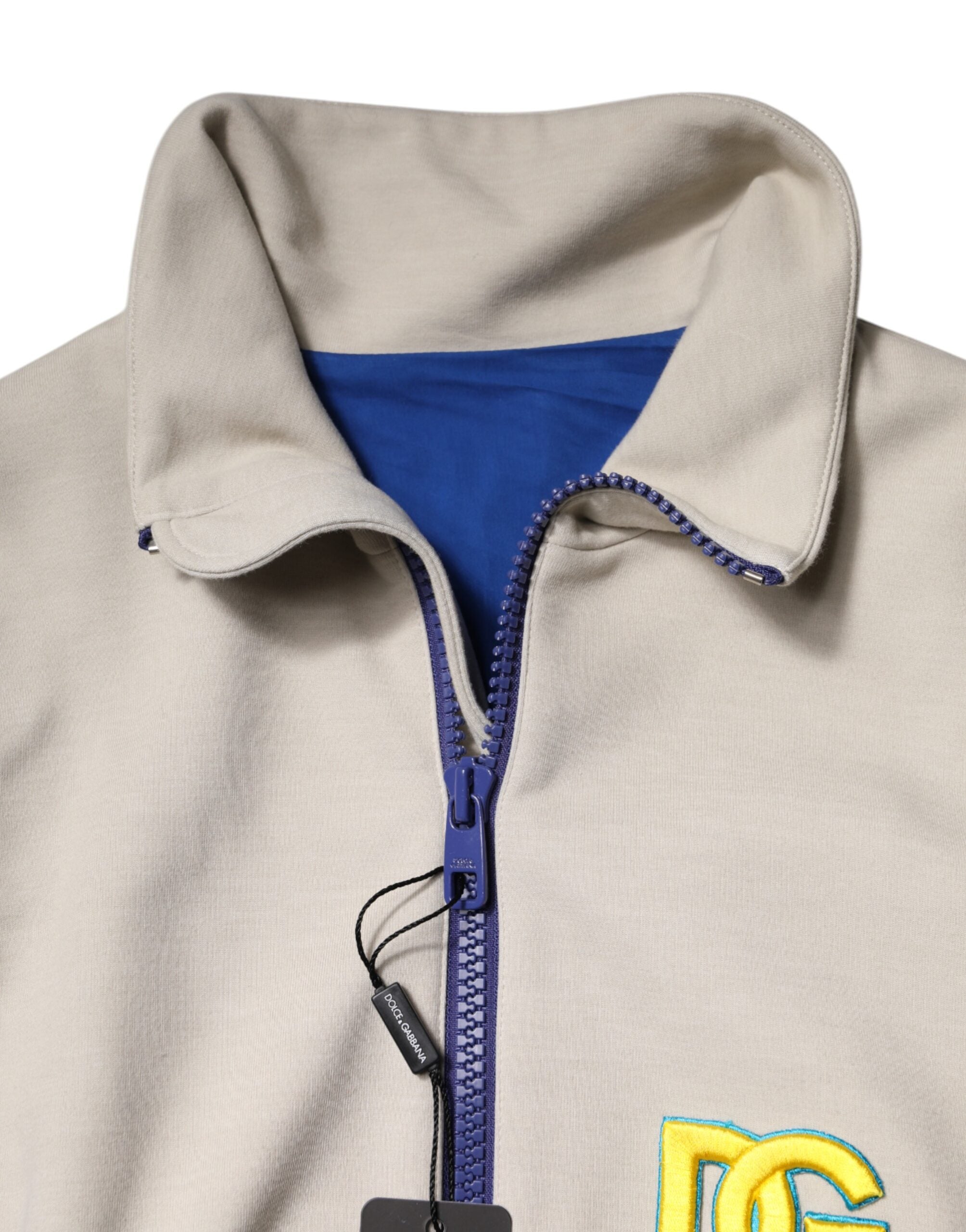 Veste bomber Dolce & Gabbana en polyester multicolore avec fermeture éclair complète, style moderne et élégant.