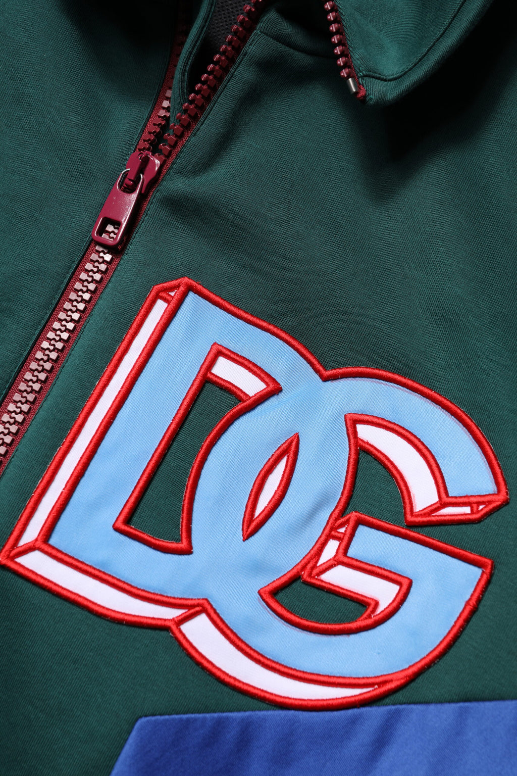 Veste zippée en coton multicolore Dolce & Gabbana avec logo, style décontracté et design coloré.
