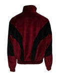 Veste bomber Dolce & Gabbana en coton rouge et noir avec logo, fermeture éclair pleine longueur, style décontracté et moderne