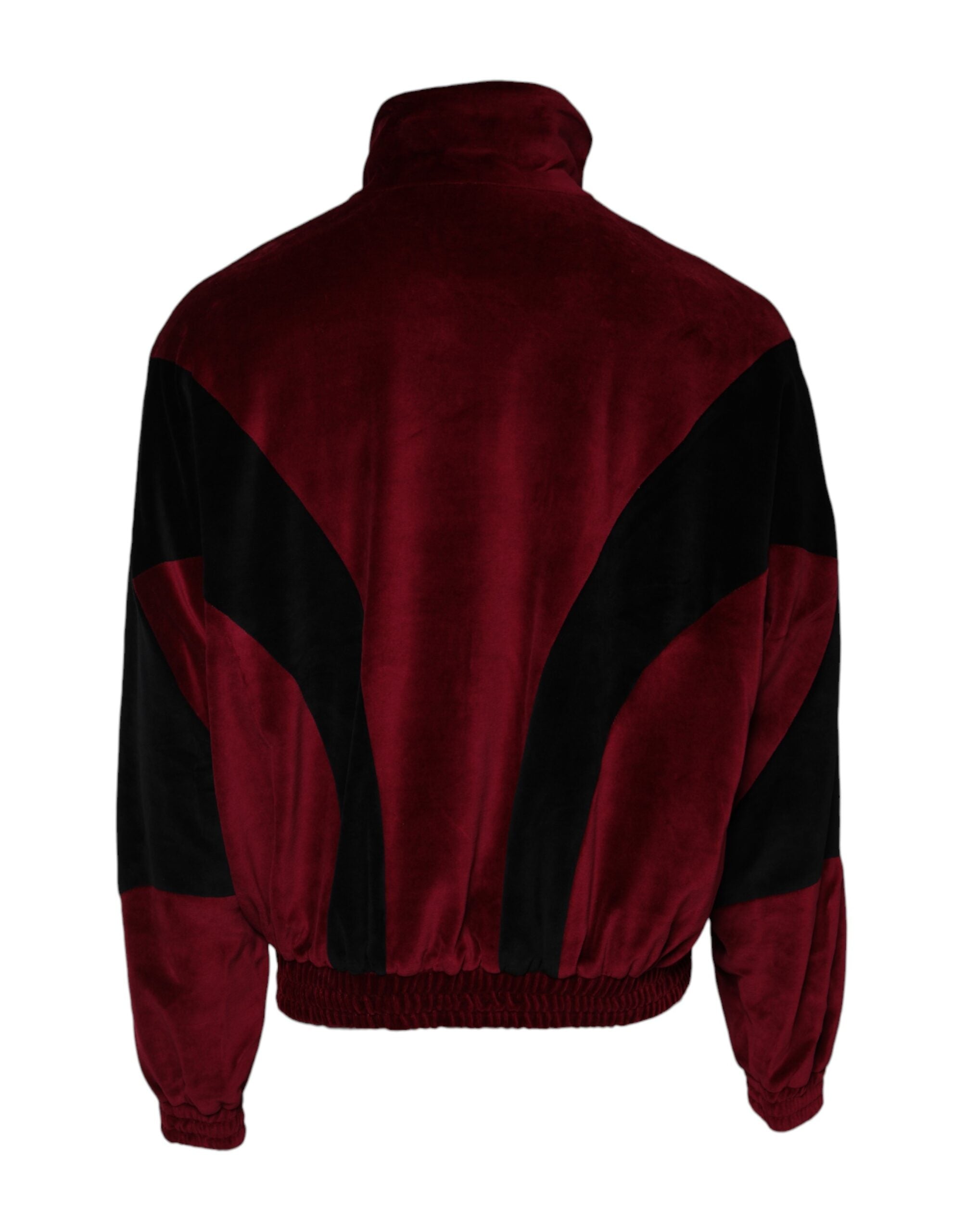 Veste bomber Dolce & Gabbana en coton rouge et noir avec logo, fermeture éclair pleine longueur, style décontracté et moderne