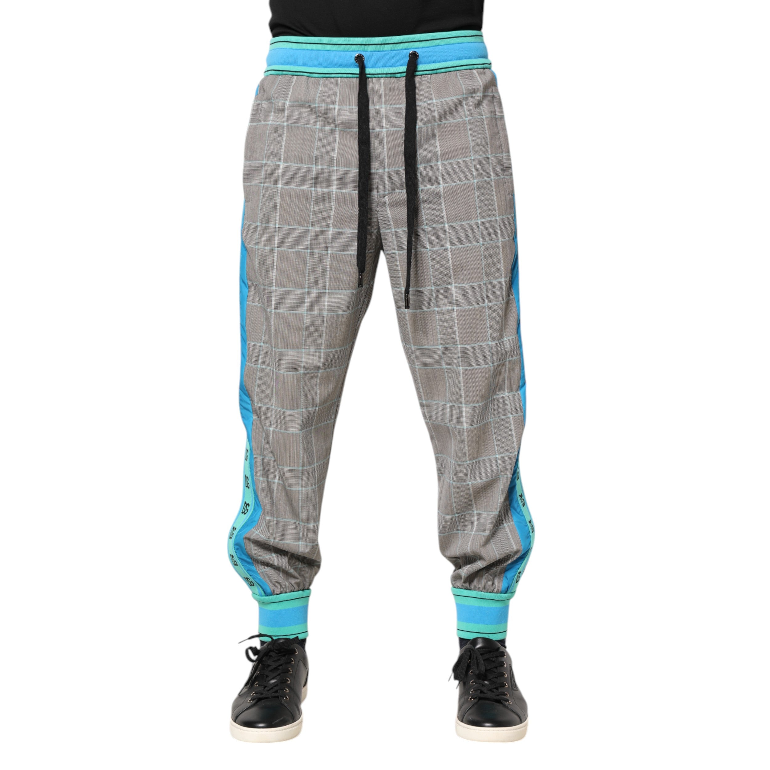 Pantalon de jogging multicolore en coton pour homme de Dolce & Gabbana, coupe décontractée et style élégant.