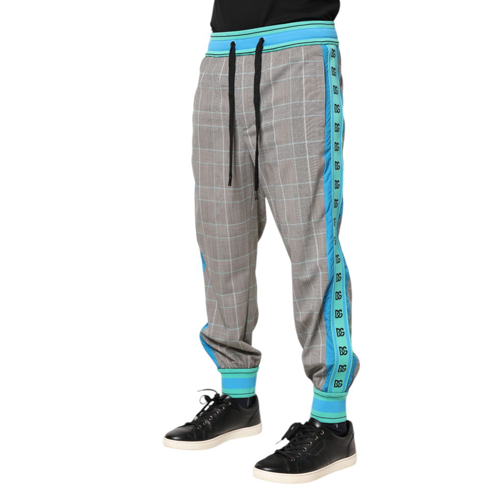 Pantalon jogger pour homme Dolce & Gabbana en coton multicolore, style décontracté avec poches et bande élastique à la taille.