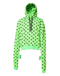 Pull à capuche Dolce & Gabbana en polyester vert avec logo DG imprimé, style décontracté et moderne.