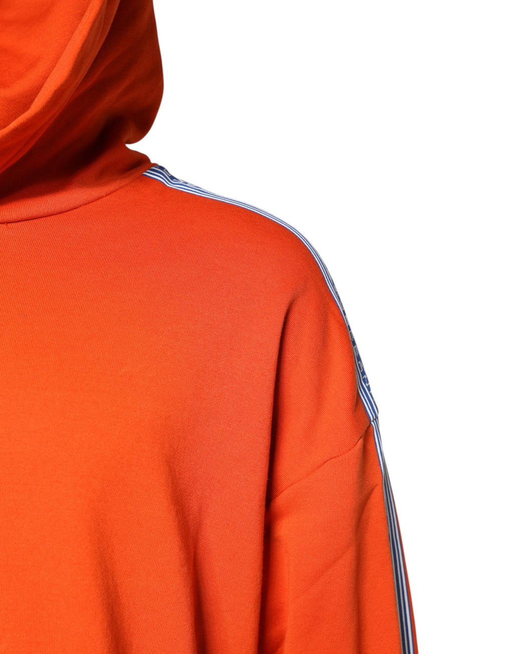 Sweatshirt à capuche en coton orange de Dolce & Gabbana pour homme, pull décontracté avec logo sur la poitrine.