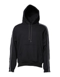 Sweat à capuche noir en coton Dolce & Gabbana avec logo, vue de face avec capuche et manches longues.