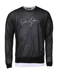 Pull noir et blanc Dolce & Gabbana à logo tricoté, pull-over élégant avec motif distinctif.