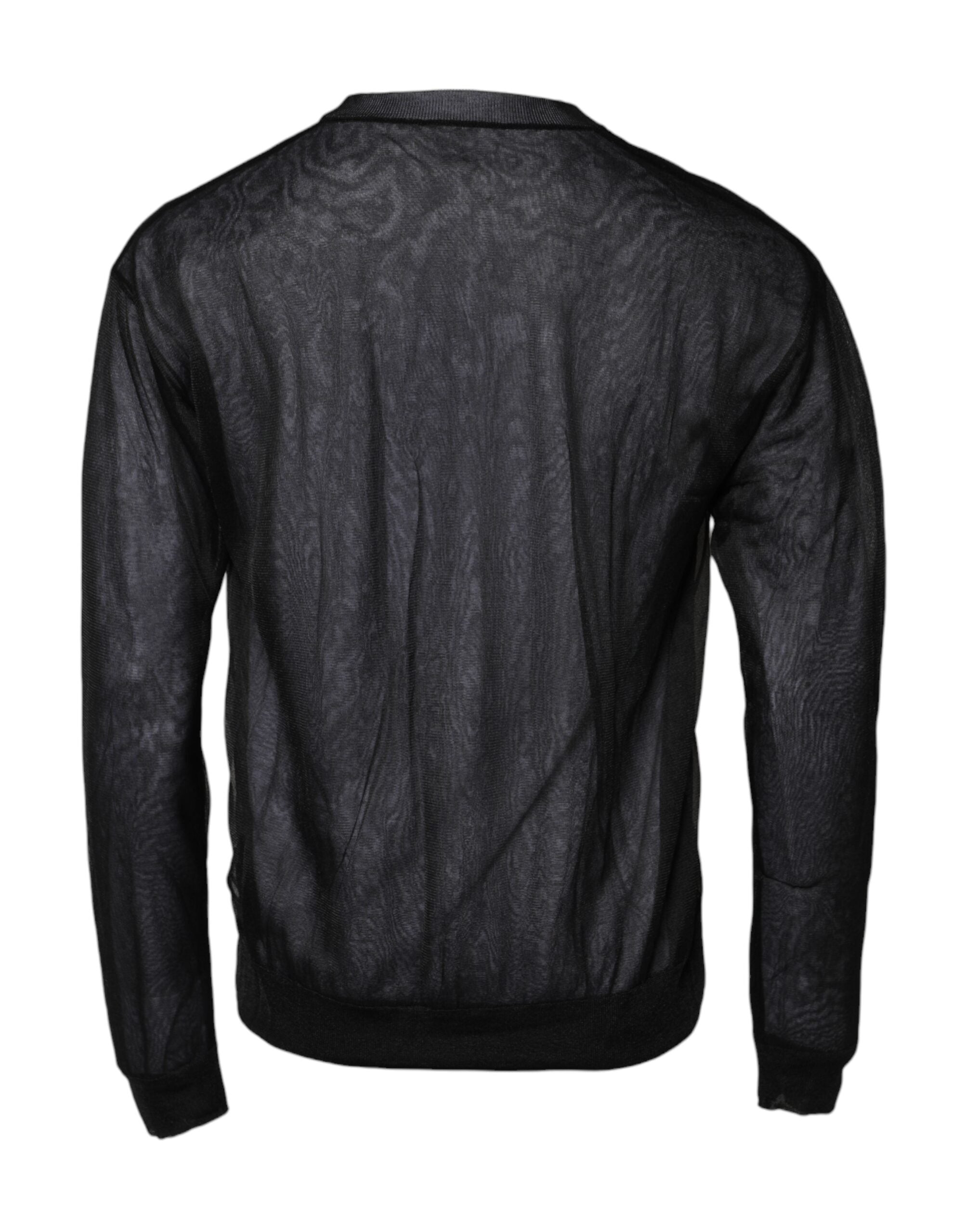 Pull noir et blanc Dolce & Gabbana en maille avec logo, style décontracté et élégant pour homme.