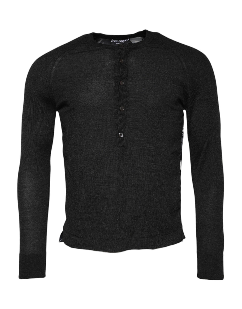 Pull homme Dolce & Gabbana en maille noire avec motifs imprimés, pull-over élégant et confortable pour homme.