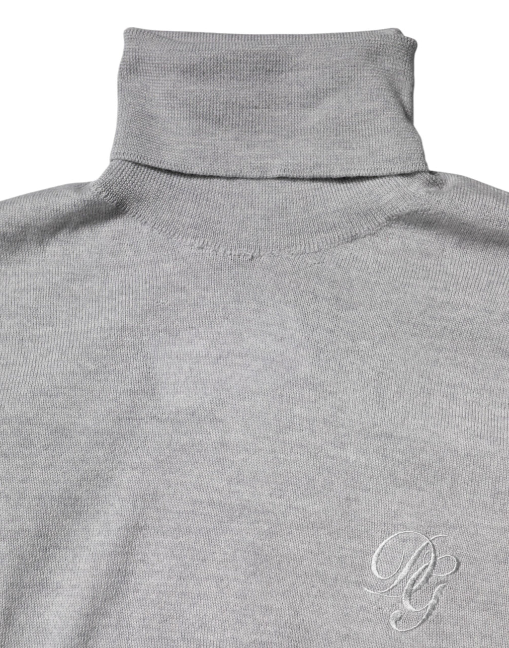 Pull en laine gris pour homme de Dolce & Gabbana, pull en maille avec col rond et manches longues, style élégant et chaud.