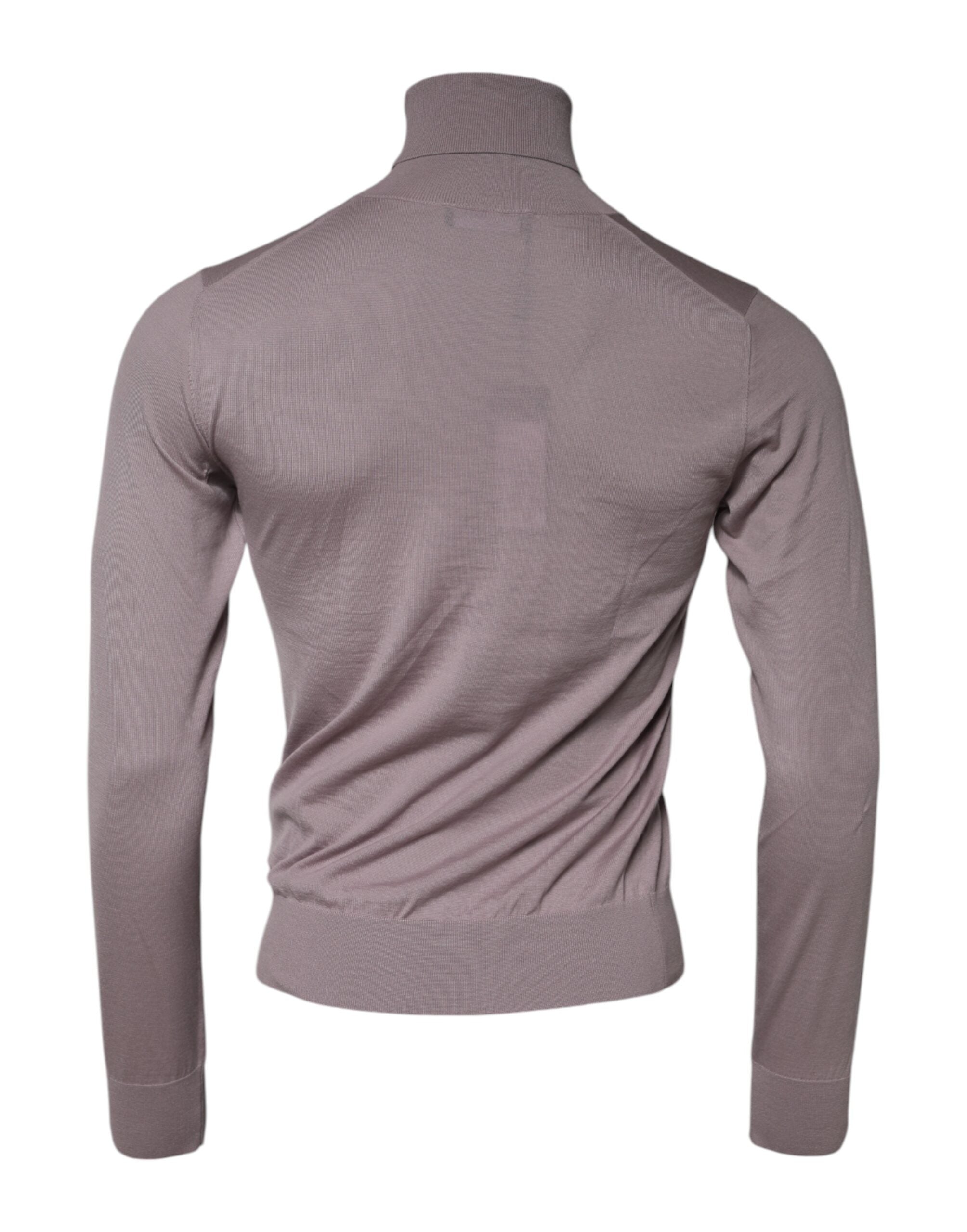 Pull-over homme en cachemire marron de Dolce & Gabbana, tricoté en laine douce et confortable.