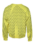 Pull à manches longues Dolce & Gabbana avec cœur jaune, col rond, style homme, en laine douce.