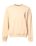 Pull doux Dolce & Gabbana beige avec motif cerises, col rond, pull-over en laine élégante.