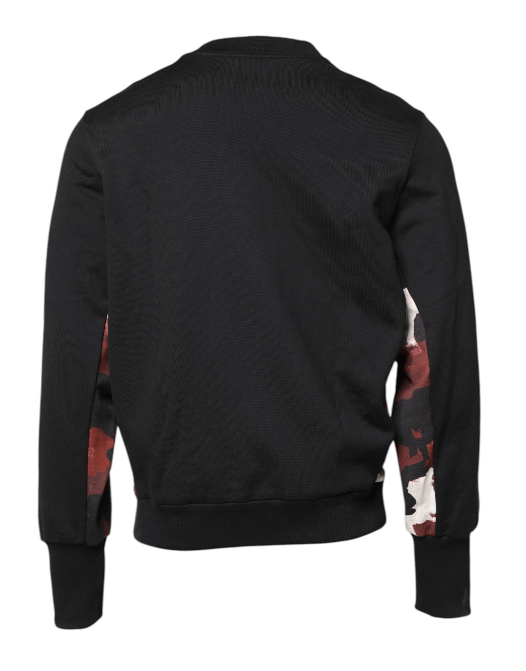 Pull à col rond noir Dolce & Gabbana avec broderies élégantes, en coton doux, pour un style chic et décontracté.